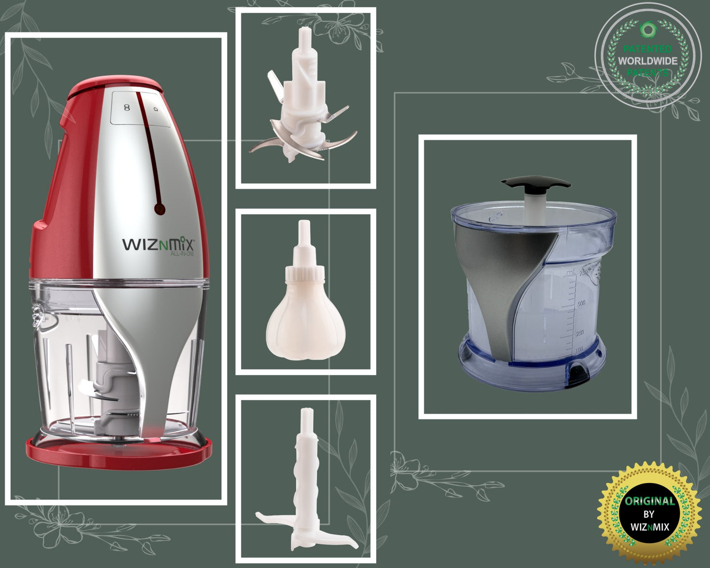 WIZNMIX All-In-One Combo-Box עם אביזר מסחטת מיצים