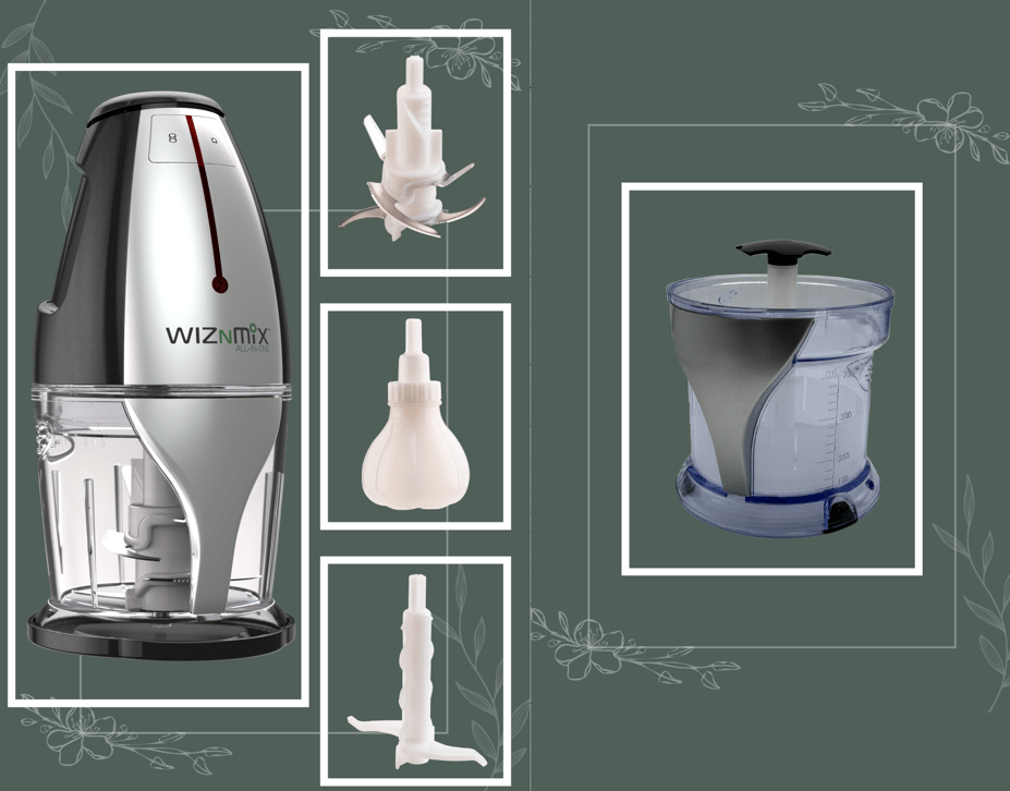 WIZNMIX All-In-One Combo-Box עם אביזר מסחטת מיצים